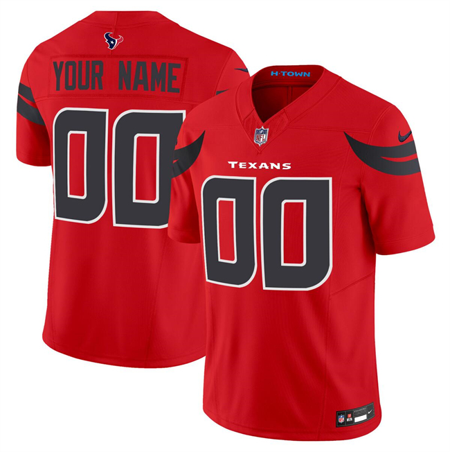 Men's Houston Texans Active Player Custom Red 2024 Alternate Vapor F.U.S.E. Limited Football Stitched Jersey